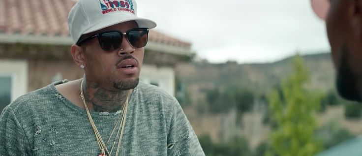 Tom Ford sunglasses and NBA x Detroit Pistons cap worn by Chris Brown in YOU CHANGED ME by Jamie Foxx (2015)