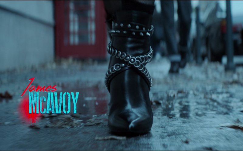 Saint Laurent Fetish 105 Multi-Studded Strap Ankle Boots Worn by Charlize Theron in Atomic Blonde (2017)