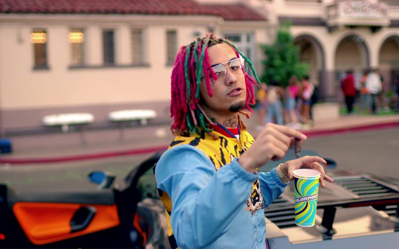 Slurpee frozen carbonated beverage in Gucci Gang by Lil Pump (2017)