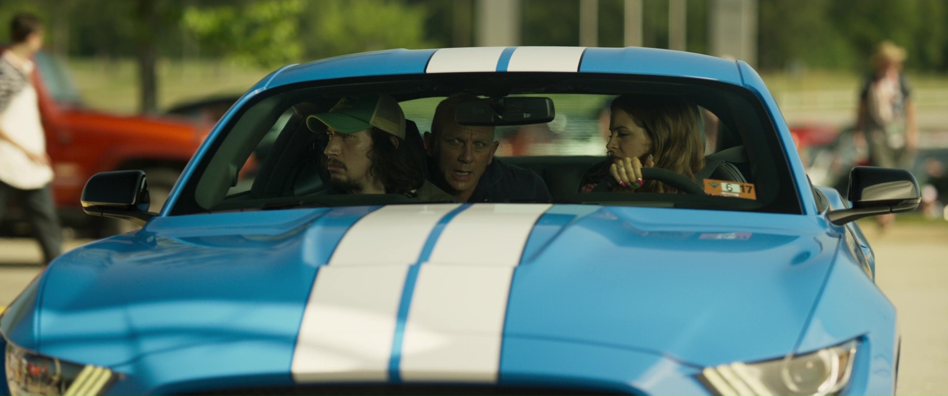 Ford Mustang Shelby GT350 Blue Sports Car Driven by Riley Keough in Logan Lucky 19