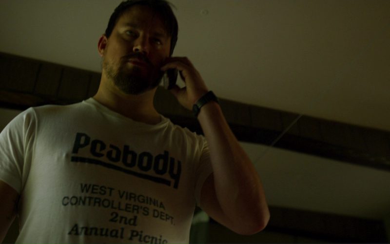 Peabody Energy White T-Shirt Worn by Channing Tatum in Logan Lucky