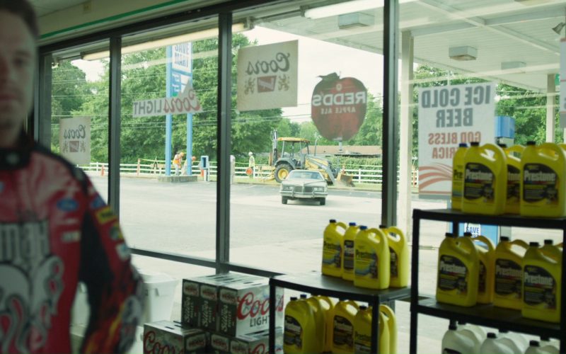 Prestone Antifreeze, Coors and Redd's Apple Ale Stickers in Logan Lucky
