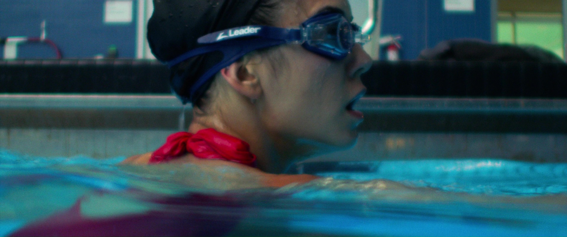 Leader Swimming Goggles and Swim Cap Worn by Nina Dobrev in Flatliners (2017) Movie