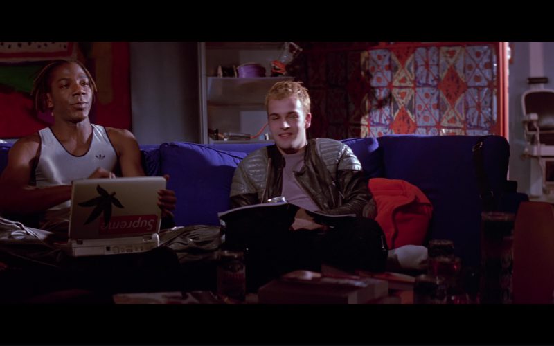 Adidas T-Shirt Worn by Laurence Mason and Supreme Sticker in Hackers