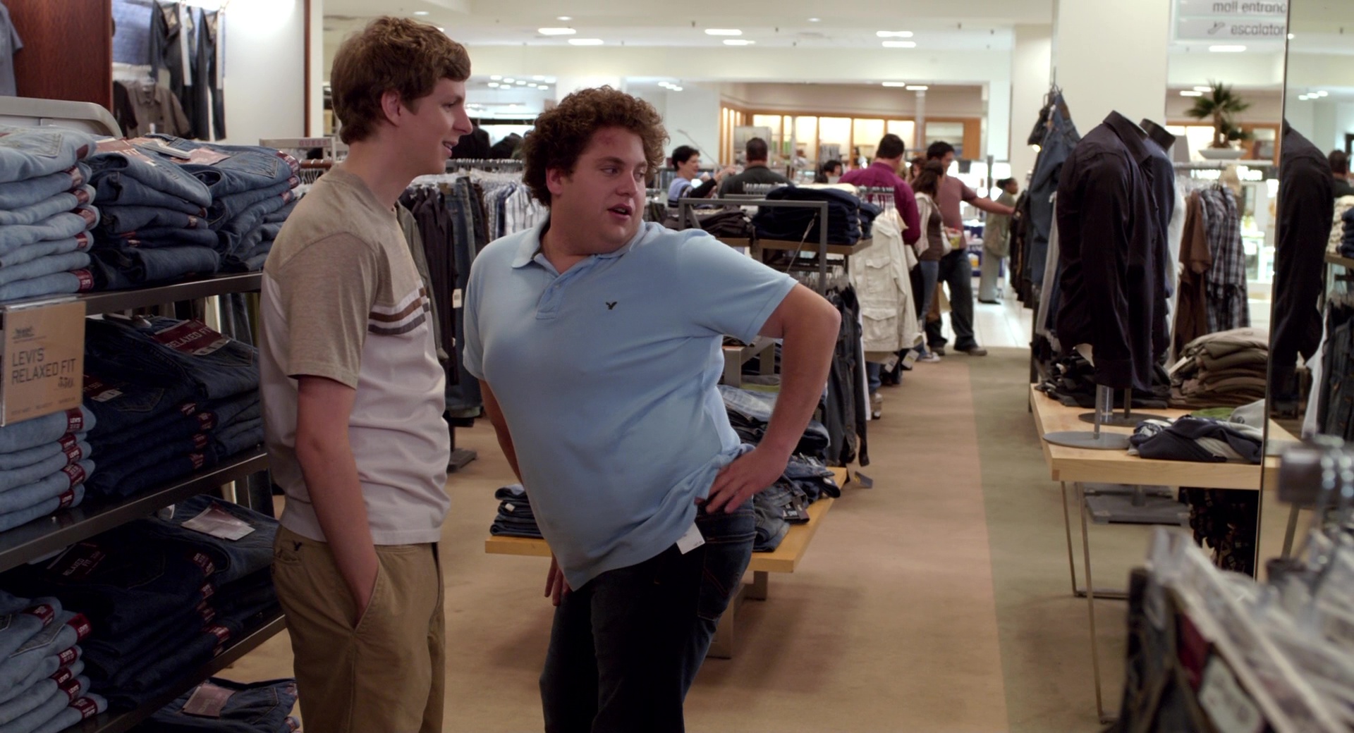 American Eagle Outfitters Blue Polo Shirt Worn By Jonah Hill In Superbad (2...
