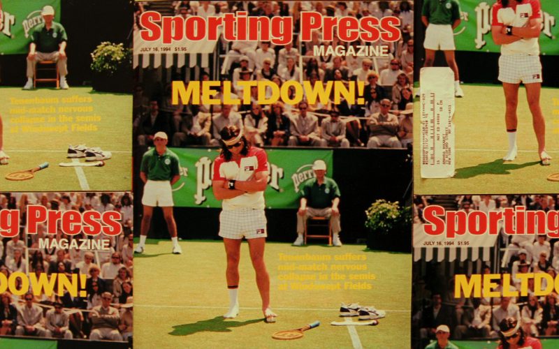 Perrier Water, Wilson Tennis Racket and Fila Shirt, Headband, Wristbands and Shorts Worn by Luke Wilson in The Royal Tenenbaums (2001)