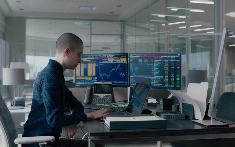 MacBook, Cisco Phone and Bloomberg Terminals Used by Asia Kate Dillon in Billions