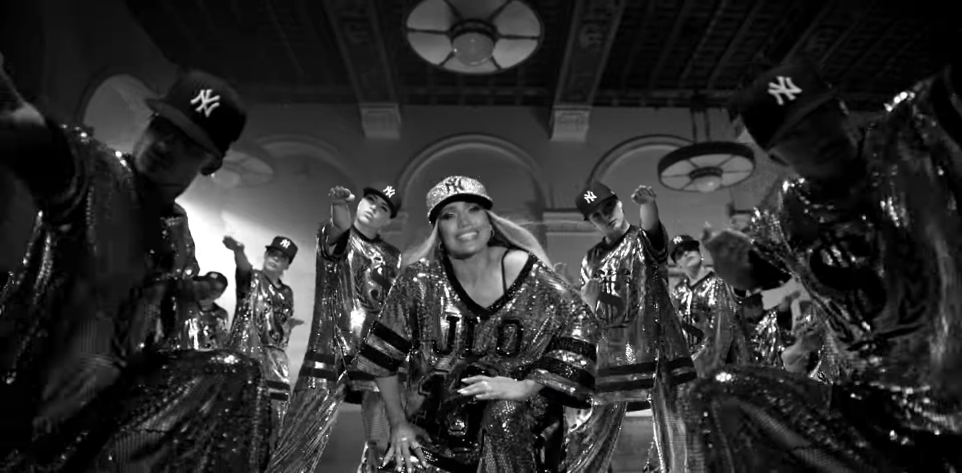 Sequin New York Yankees Cap Worn by Jennifer Lopez in Dinero ft. DJ Khaled, Cardi B ...1920 x 944