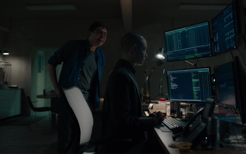Red Bull And Dell Monitors Used by Asia Kate Dillon in Billions