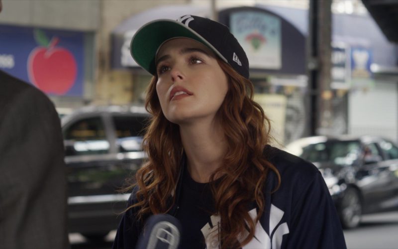NYY Jacket and New Era Cap Worn by Zoey Deutch in Set It Up (2)