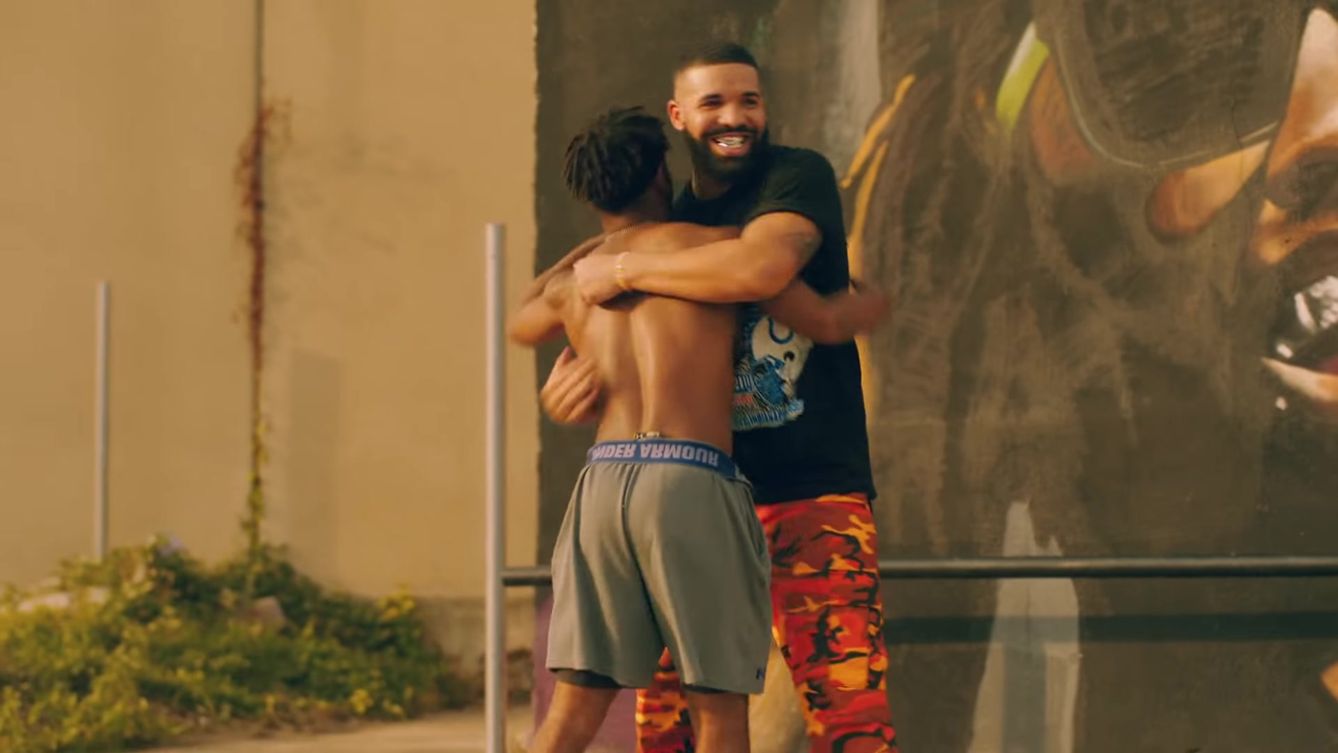 drake orange camo pants