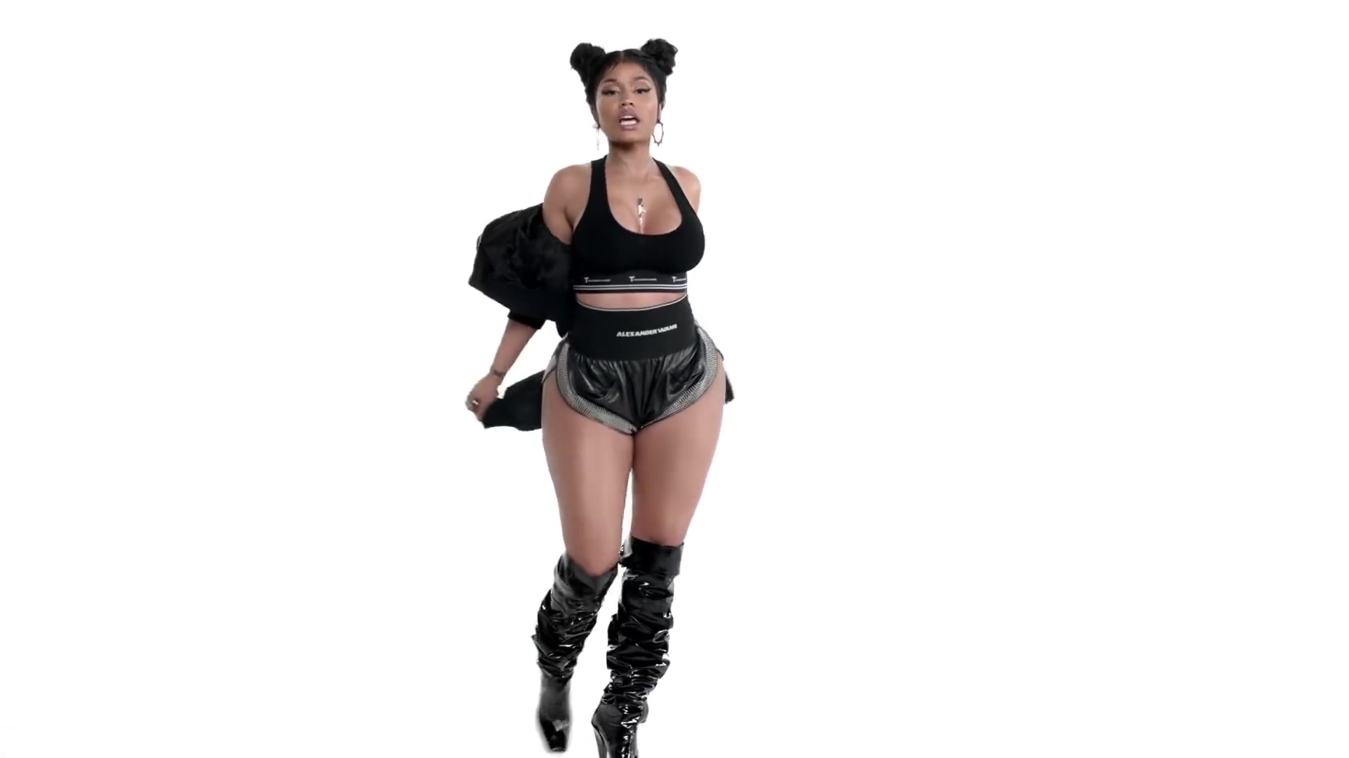 Alexander Wang Outfit Black Bra And Shorts Worn By Nicki Minaj
