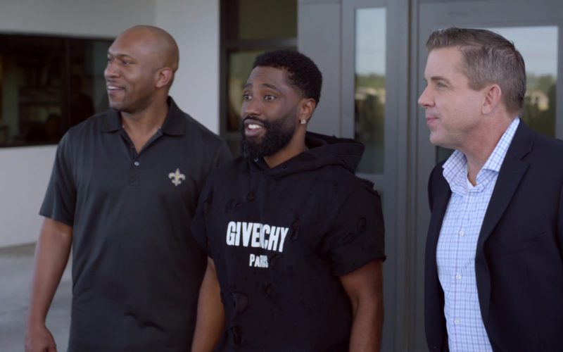 Givenchy Hoodie With Short Sleeves Worn by John David Washington (Ricky) in Ballers (7)