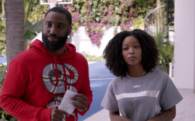 Gucci Red Hoodie with Snake Design Worn by John David Washington (Ricky) in Ballers (8)