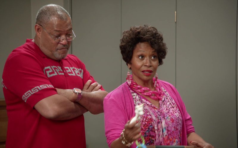Versace Men's Red Polo Shirt Worn by Laurence Fishburne (Pops) in Black-ish (1)