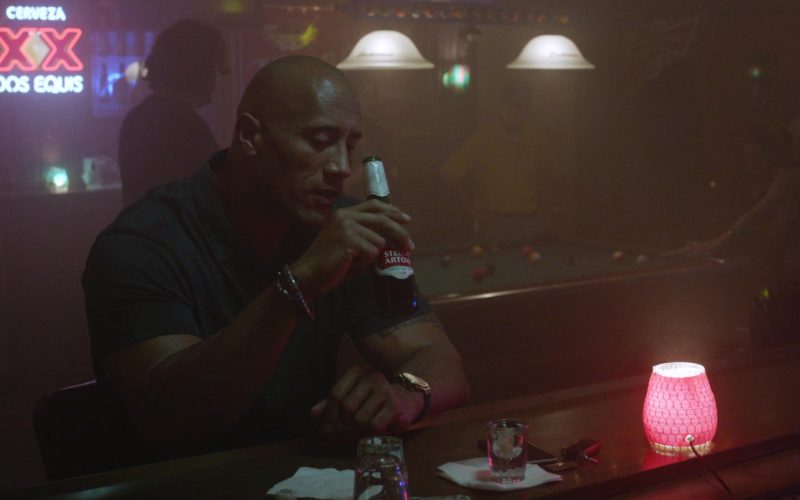 XX Dos Equis Neon Sign and Stella Artois Beer Drunk by Dwayne Johnson in Ballers (2)