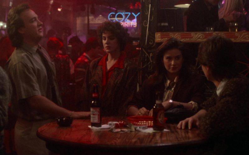 George Killian's Irish Red and Budweiser Beer Bottles in About Last Night… (1986)