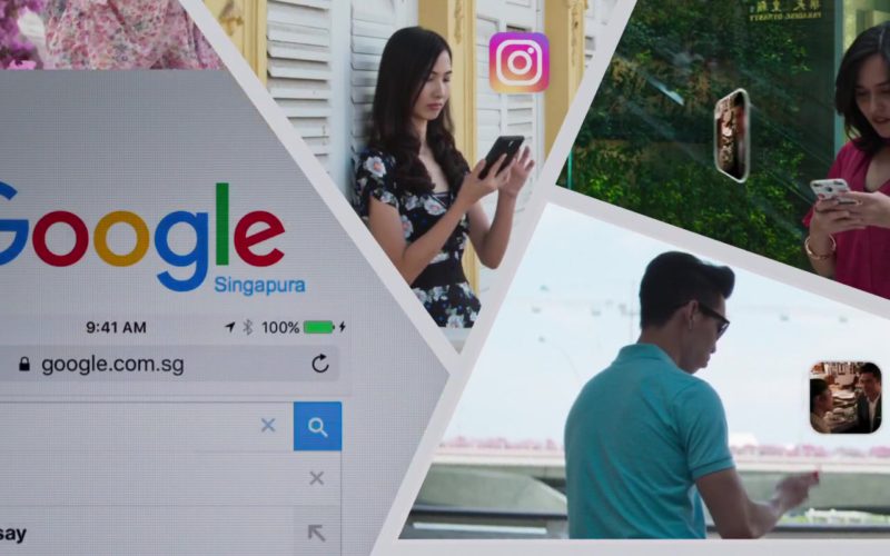 Google and Instagram Logo in Crazy Rich Asians