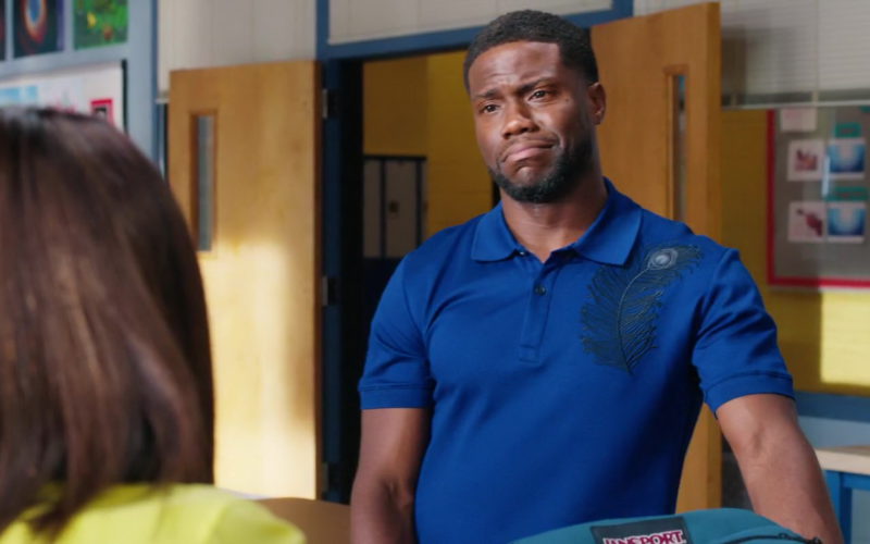 Alexander Mcqueen Peacock Feather Polo Shirt Worn by Kevin Hart in Night School (1)