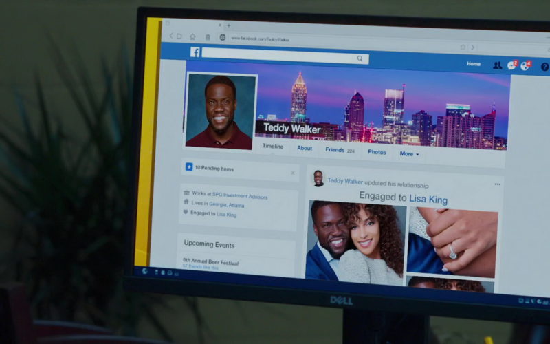 Dell Monitor and Facebook Social Network in Night School