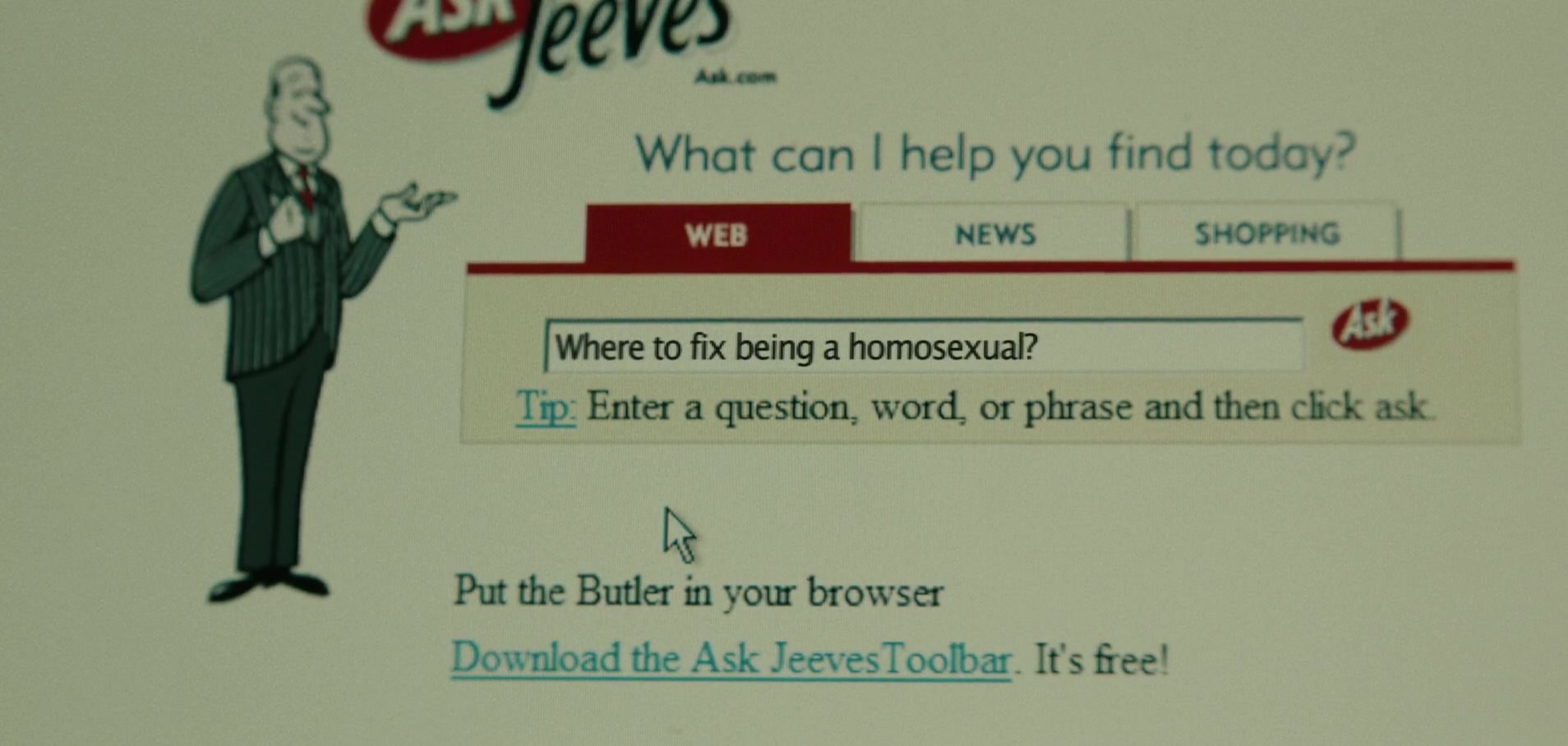 Ask.com (Ask Jeeves) Website in Summer '03 (2018) .