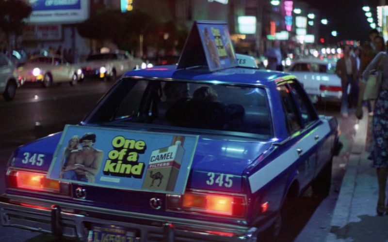 Camel Cigarettes Taxi Advertising Sign in Time After Time (1979)