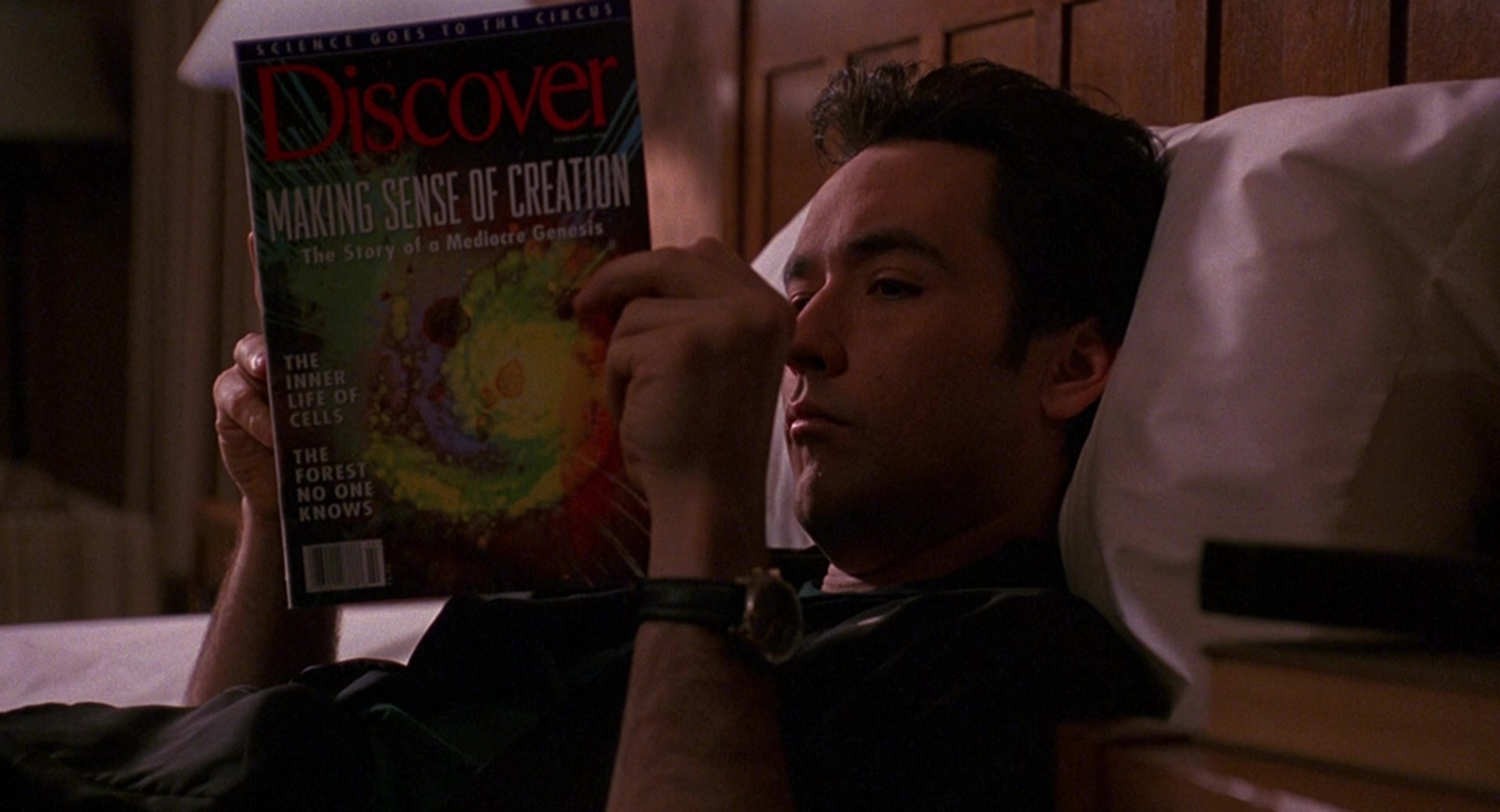 Discover Magazine Held by John Cusack in Grosse Pointe Blank (1997). 