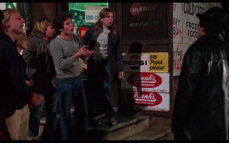 Pepsi and Frank's Fruit Beverages Signs in Rocky (1976)
