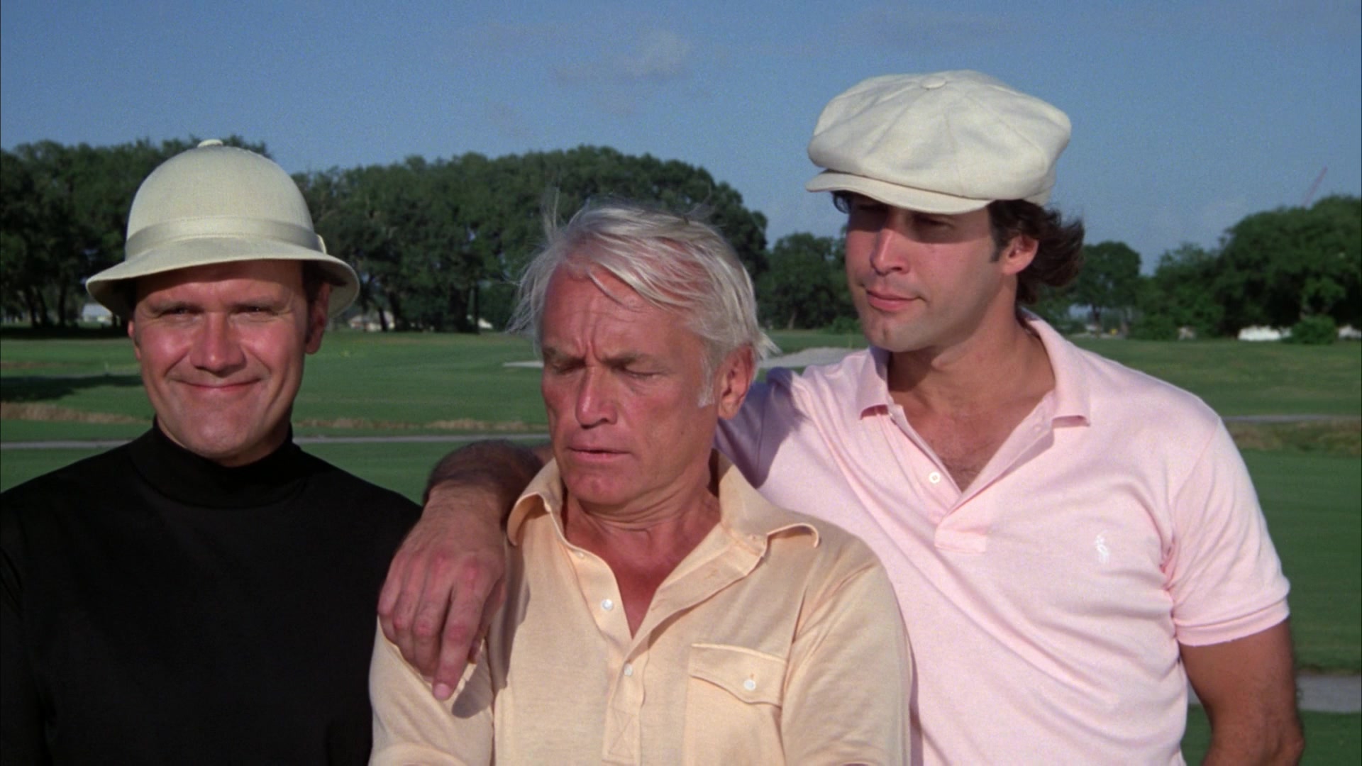 Caddyshack Two Men wearing Polo Shirt and Hat in a Car High Quality Photo 