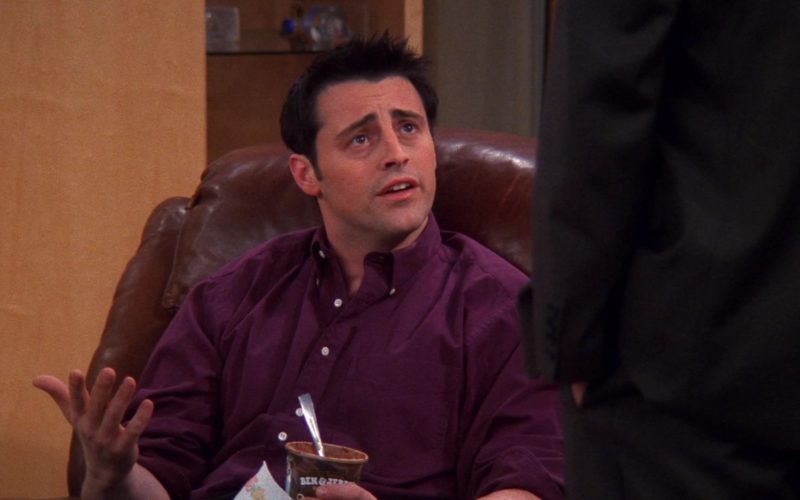 Ben & Jerry's Chocolate Ice Cream Held by Matt LeBlanc (Joey Tribbiani) in Friends Season 6 Episode 19