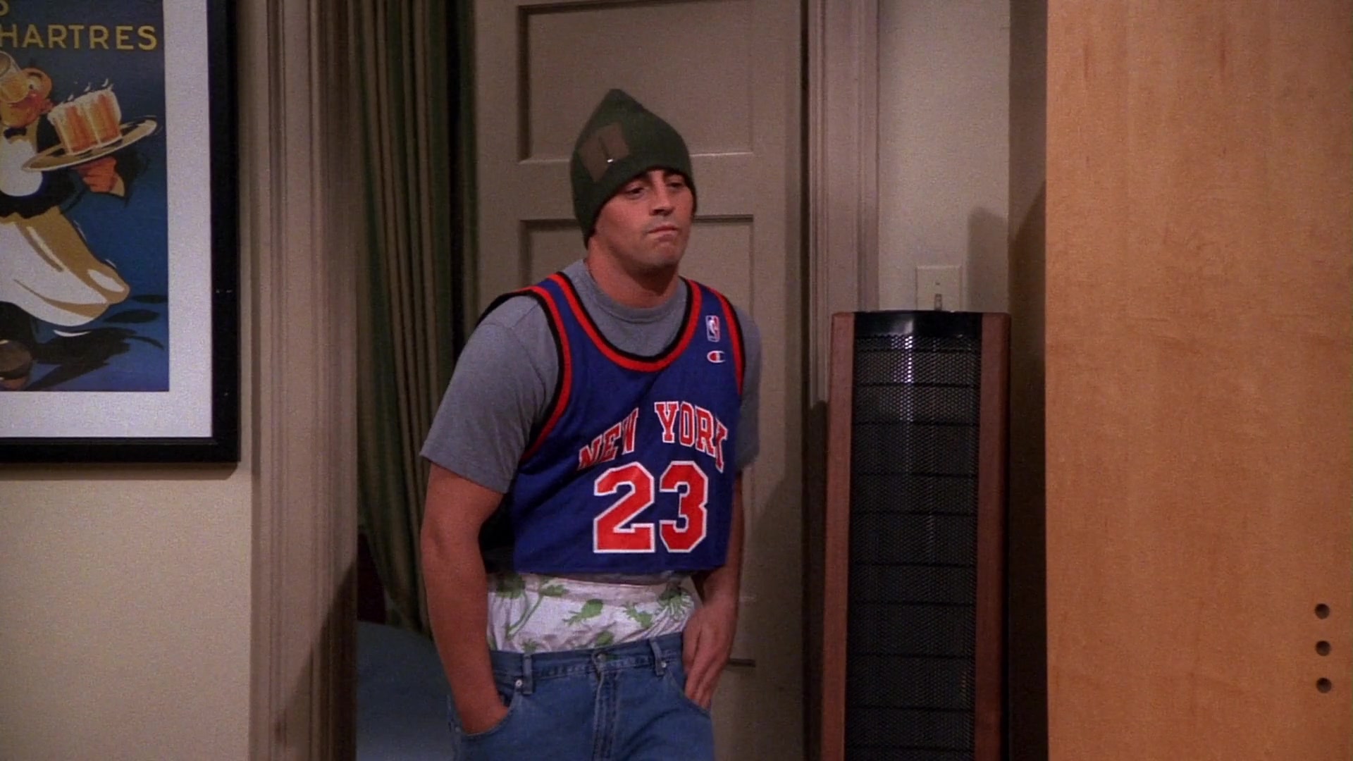 NHL New York Rangers Hockey Jersey worn by Joey Tribbiani (Matt LeBlanc) in  Friends TV series (S01E04)