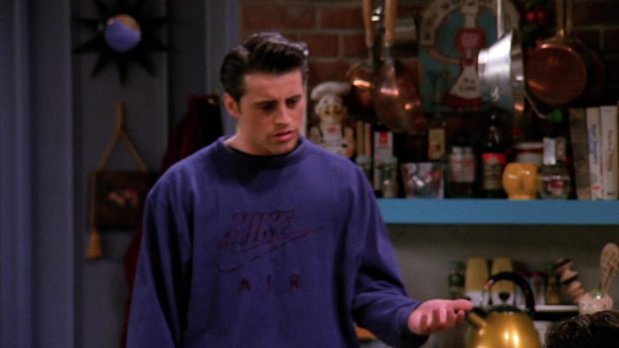 Nike Air Blue Sweatshirt Worn By Matt Leblanc (joey Tribbiani) In 