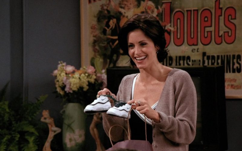 Nike Baby Boy Sneakers Held by Courteney Cox (Monica Geller) in Friends Season 2 Episode 1