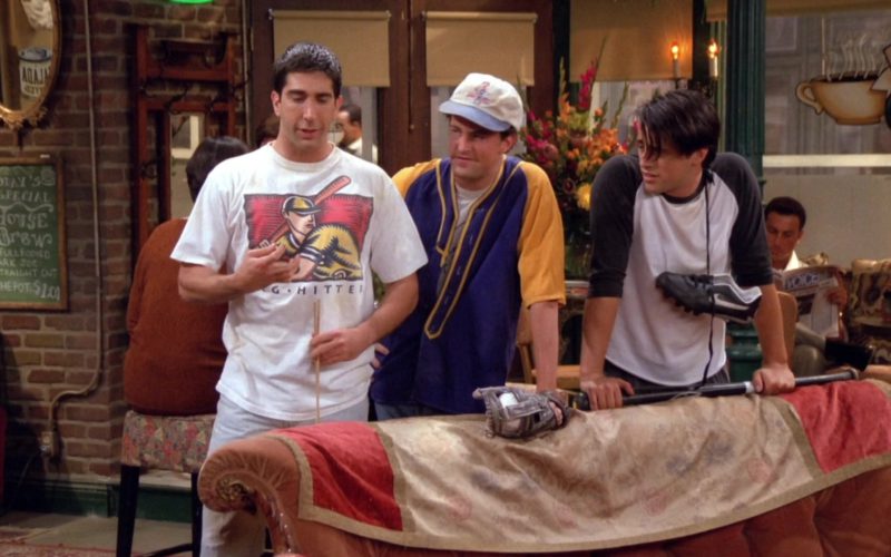 Nike Baseball Cleats Held by Matt LeBlanc (Joey Tribbiani) in Friends Season 1 Episode 3 “The One With the Thumb” (1994)