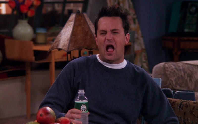 Poland Spring 100% Natural Spring Water Bottle Held by Matthew Perry (Chandler Bing) in Friends Season 6 (3)