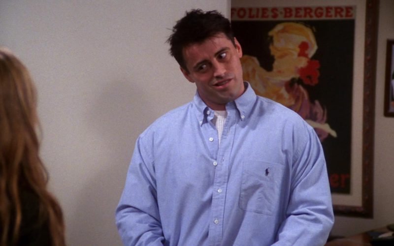Ralph Lauren Blue Long Sleeve Shirt Worn by Matt LeBlanc (Joey Tribbiani) in Friends Season 7 Episode 5 (2)