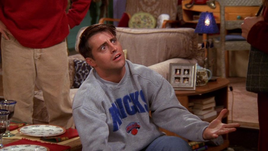 Starter Knicks Sweatshirt Worn By Matt Leblanc (joey Tribbiani) In 