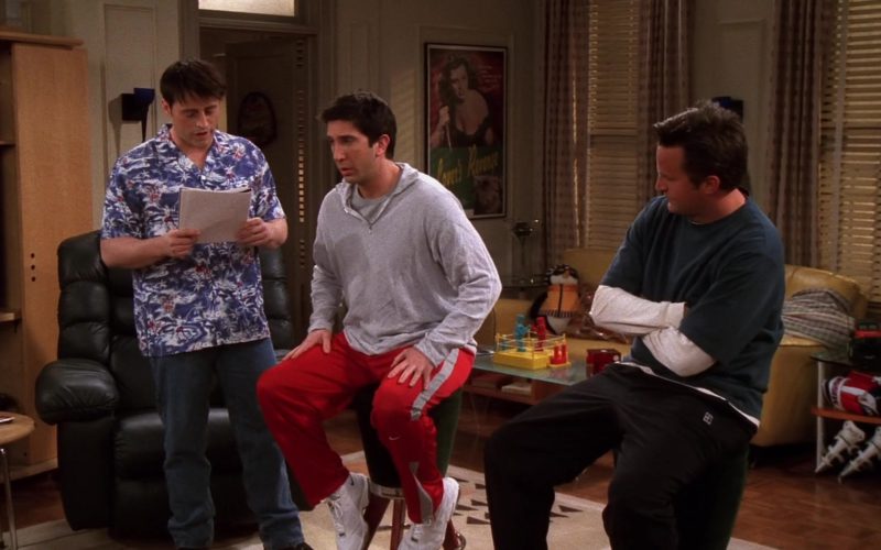 Nike Red Track Pants and White Sneakers Worn by David Schwimmer (Ross Geller) in Friends (1)