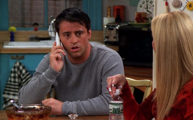 Poland Spring Bottled Water Held by Lisa Kudrow (Phoebe Buffay) in Friends Season 8 Episode 3