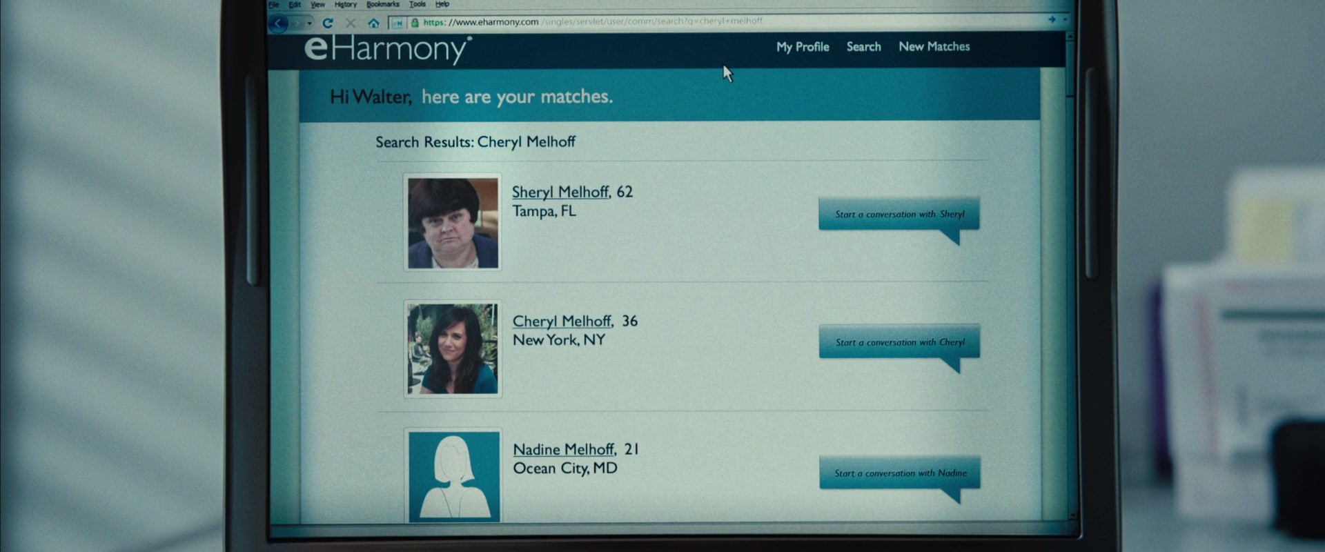 In the movie the secret life of walter mitty what dating site is he on earth