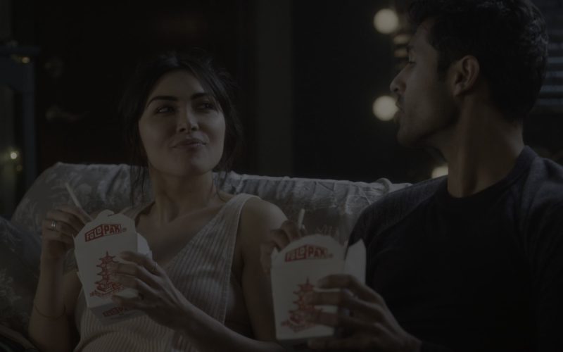 Fold-Pak To-Go Box Held by Daniella Pineda in What/If - Season 1, Episode 8, What Secrets (2019)