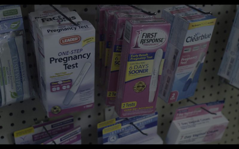 Leader Pregnancy Test, First Response, Clearblue, Pure Touch Tush Wipes in The Society - Season 1, Episode 2, Our Town (2019)