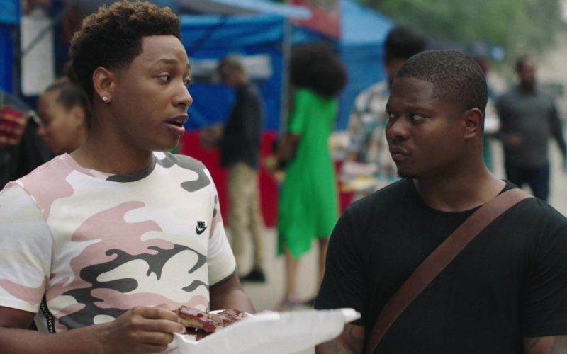 Nike Military Print T-Shirt Worn by Emmett Played by Jacob Latimore in The Chi (5)