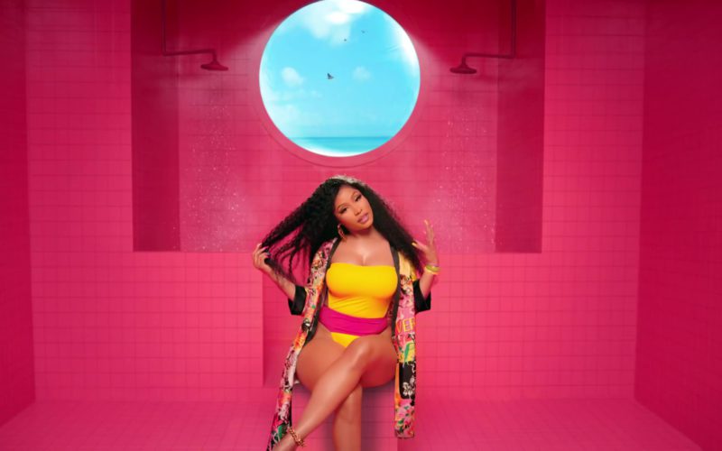 Versace Cover Up Worn by Nicki Minaj in “Wobble Up”