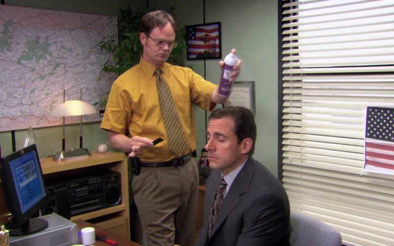 Aqua Net Hair Spray Used by Steve Carell (Michael Scott) & Rainn Wilson (Dwight Schrute) in The Office (1)