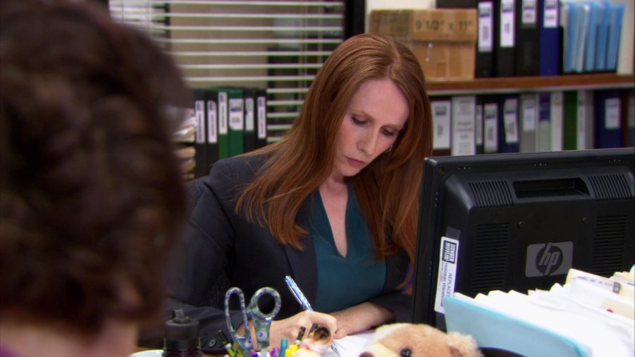 HP Monitor Used By Catherine Tate (Nellie Bertram) In The Office Season 9, Episode 1, "New