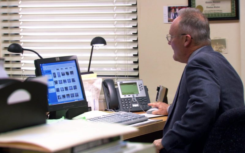 HP Monitor and Cisco Phone Used by Creed Bratton in The Office