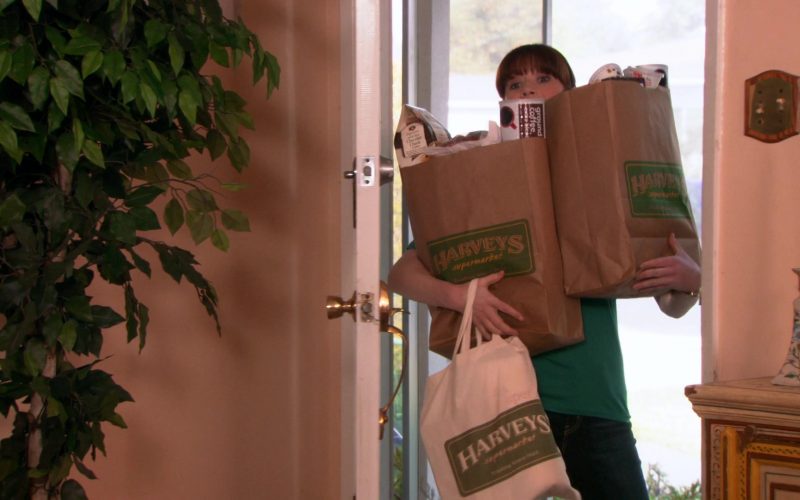 Harveys Supermarket Paper Bags Held by Ellie Kemper (Erin Hannon) in The Office (1)