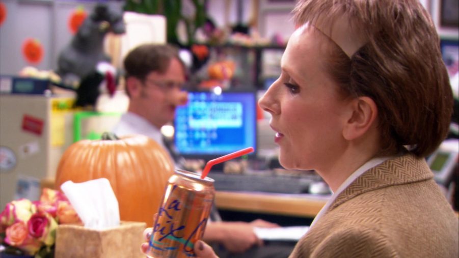 LaCroix Sparkling Water Can Held By Catherine Tate (Nellie Bertram) In The Office Season 9