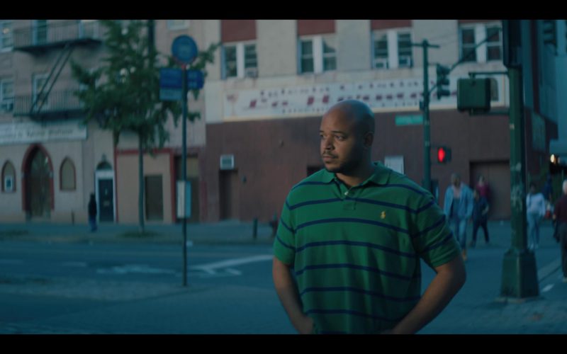Ralph Lauren Green Striped Polo Shirt Worn by Justin Cunningham in When They See Us (1)